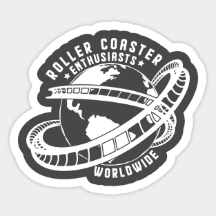 Roller Coaster Enthusiasts Worldwide, Roller Coaster Globe Sticker